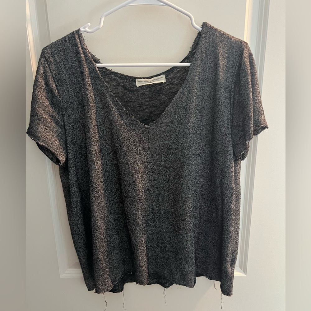 Project Social/Urban Outfitters Raw Hem V-Neck Shirt